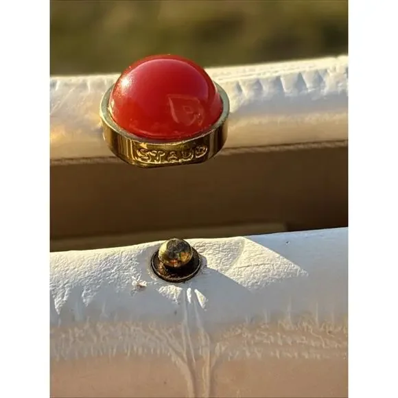 Staud Bag Kenny Cream Trapezoid Handbag Croc Embossed Leather Top Handle 6.5” - Picture 9 of 13